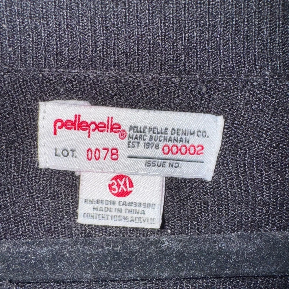 Pelle Pelle 3XL Black Red White Striped Oversized Crewneck Sweater